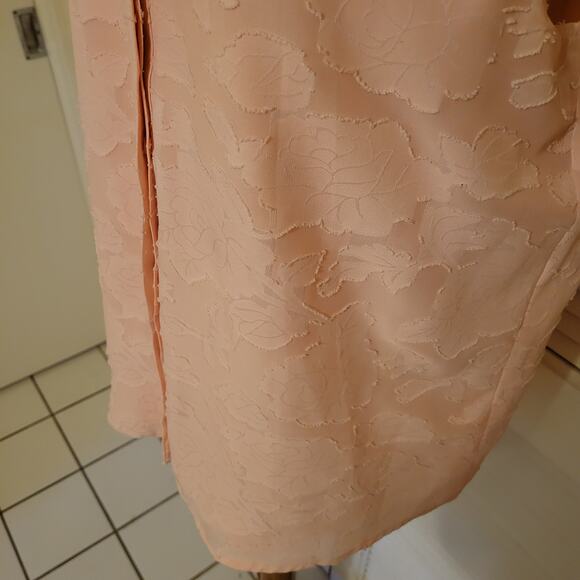 Floral Sheer Sleeveless Blouse Pink ELLE Button Front Top Medium 19.5x26 - Picture 3 of 8